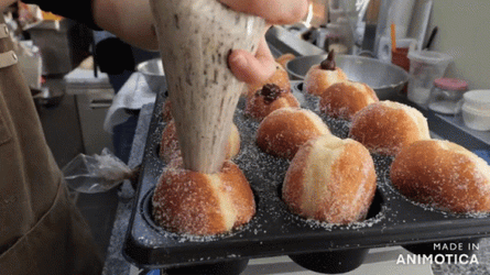 Stuffed Bavarian Donuts GIF