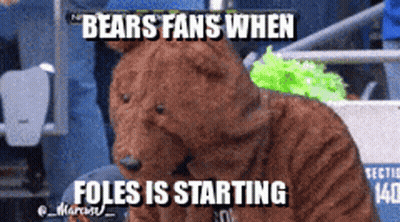 Stuffed Bear Saying Bears Fans When Foles Is Starting GIF
