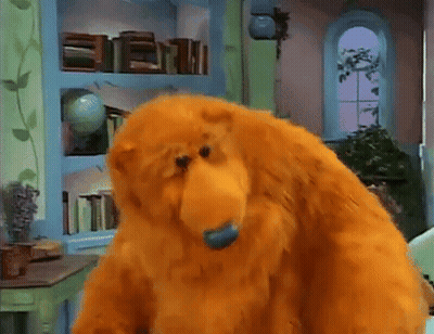 Stuffed Bear Standing In Living Room GIF