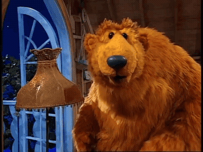 Stuffed Bear Standing Next To Lamp GIF