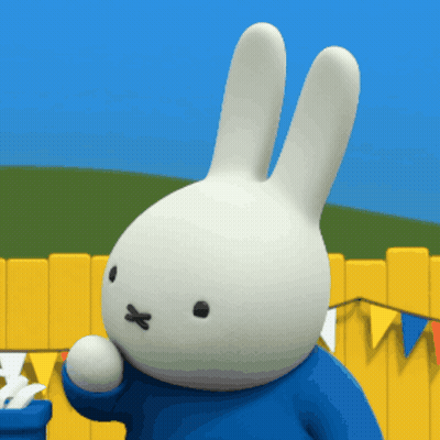 Stuffed Bunny In Blue Sweater GIF