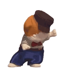 Stuffed Cat With Hat And Bow Tie Dancing Sticker