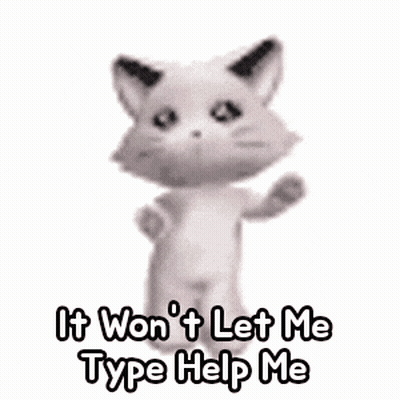 Stuffed Cat Won't Let Me Type Help Me GIF