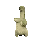 Stuffed Dinosaur With Green Turtle Sticker