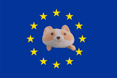 Stuffed Dog In Circle Of Yellow Stars GIF
