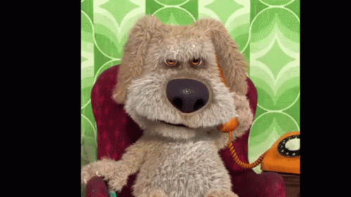 Stuffed Dog Talking On Phone GIF
