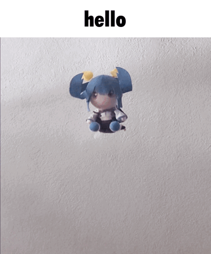 Stuffed Doll Flying Hello GIF