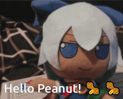 Stuffed Doll Saying Hello Peanut GIF