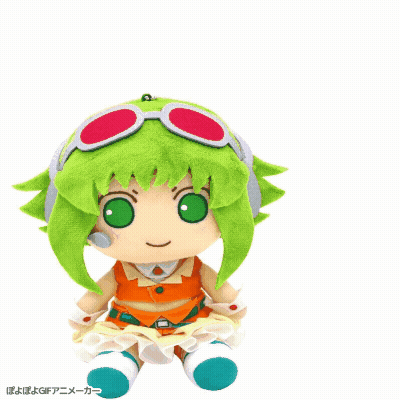 Stuffed Doll With Green Hair And Headphones GIF