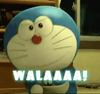 Stuffed Doraemon Saying Walaaaa GIF