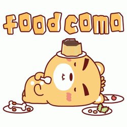 Stuffed Food Coma GIF