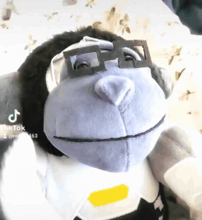 Stuffed Gorilla Wearing Glasses And Mask GIF
