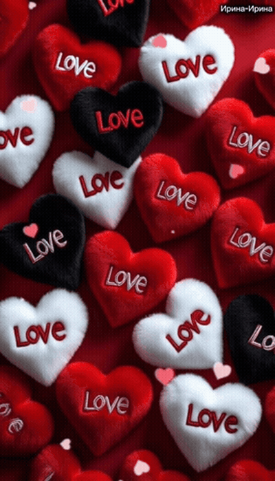 Stuffed Hearts Saying Love GIF