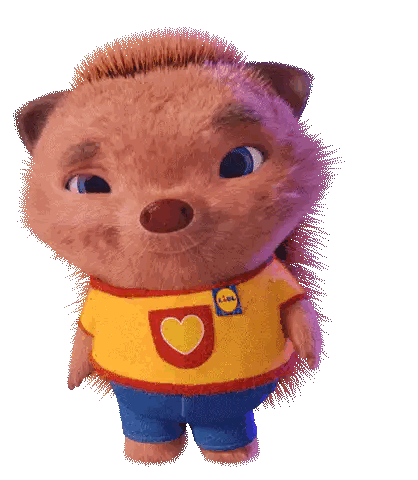 Stuffed Hedgehog In Yellow Lidl Shirt Sticker