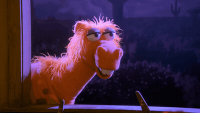 Stuffed Horse Looking Out Window GIF