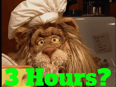 Stuffed Lion In Chef Hat Holding Cheese 3 Hours GIF