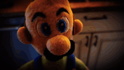 Stuffed Mario Giggles In Luigi GIF