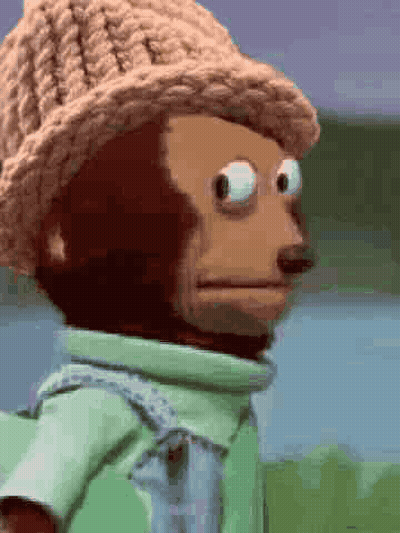 Stuffed Monkey In Straw Hat Making Funny Face GIF