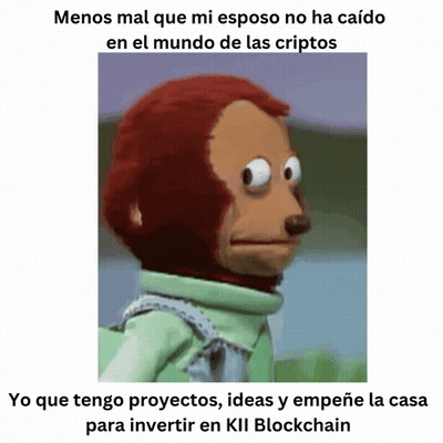 Stuffed Monkey With Caption Less Mal Que Mi Esposo No Ha Caido En Las Criptos GIF