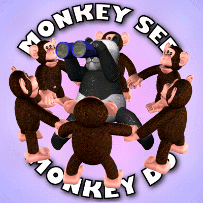 Stuffed Monkeys Panda Binoculars Monkey See Monkey Do GIF