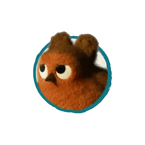 Stuffed Owl With Big Eyes In Blue Circle Sticker