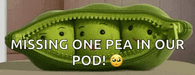 Stuffed Peas Pod Missing One Pea In Our Pod GIF