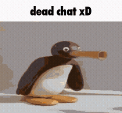 Stuffed Penguin With Telescope Saying Dead Chat XD GIF