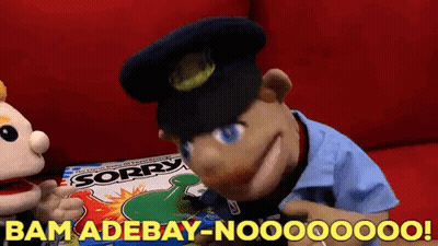 Stuffed Police Officer Holding Sorry Game GIF
