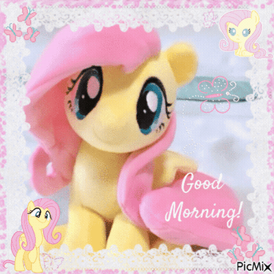 Stuffed Pony Saying Good Morning GIF