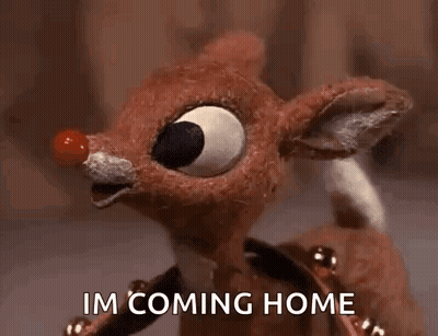Stuffed Reindeer With Red Nose I M Coming Home GIF