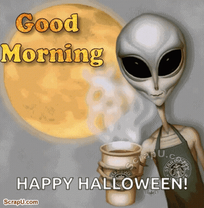 Stuffed Skeleton Laying On Bed Saying Good Morning GIF