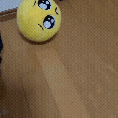 Stuffed Smiley Face Sitting GIF