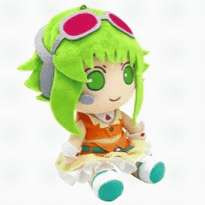 Stuffed Toy Girl With Green Hair and Goggles