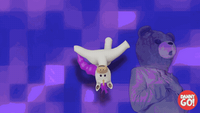 Stuffed Unicorn Handstand Checkered Danny Go GIF