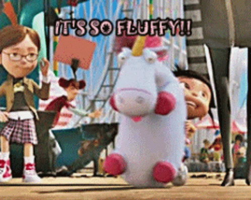 Stuffed Unicorn Says Its So Fluffy GIF