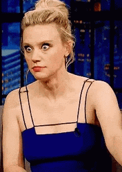 Stunned Kate McKinnon Crazy Eye GIF