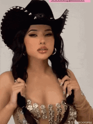 Stunning  Becky G Cowgirl  Hat GIF