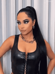Stunning Becky G Long Black Pony Tailed Hair GIF