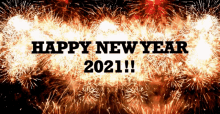 Stunning Fireworks Display Happy New Year 2021 GIF