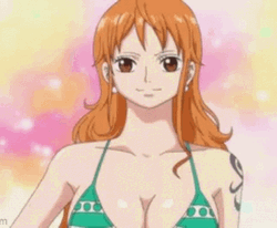 Stunning One Piece Nami Smiling GIF