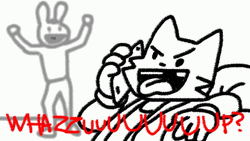 Stupid Lobotomy Cat Wazzup GIF