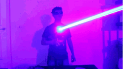 Styropyro Neon Light Laser Gun Experiment GIF