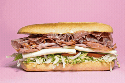 Sub Sandwich With Meat And Cheese GIF