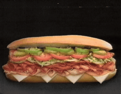 Sub Sandwich With Meat And Vegetables GIF