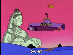 Submarine Crashing Into Big Statue The Simpsons GIF