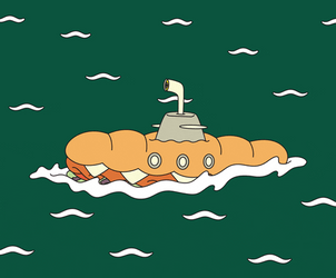 Submarine Sandwich In The Sea GIF