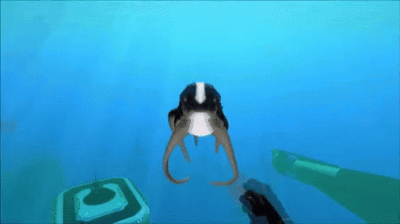 Subnautica Cuddle Fish Hand Command GIF