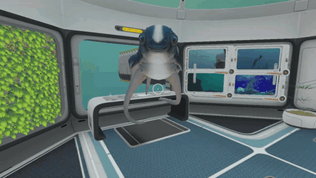 Subnautica Cuddle Fish Hand Tap Head GIF