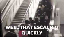 Subway Escalator Incident Well That Escalated Quickly GIF