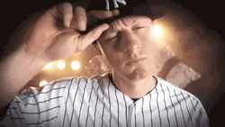 Subway Series DJ LeMahieu Baseball Cap Salute GIF